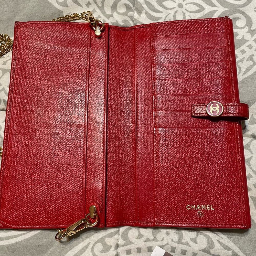 Authenticated Chanel Button Tab Wallet - image 5